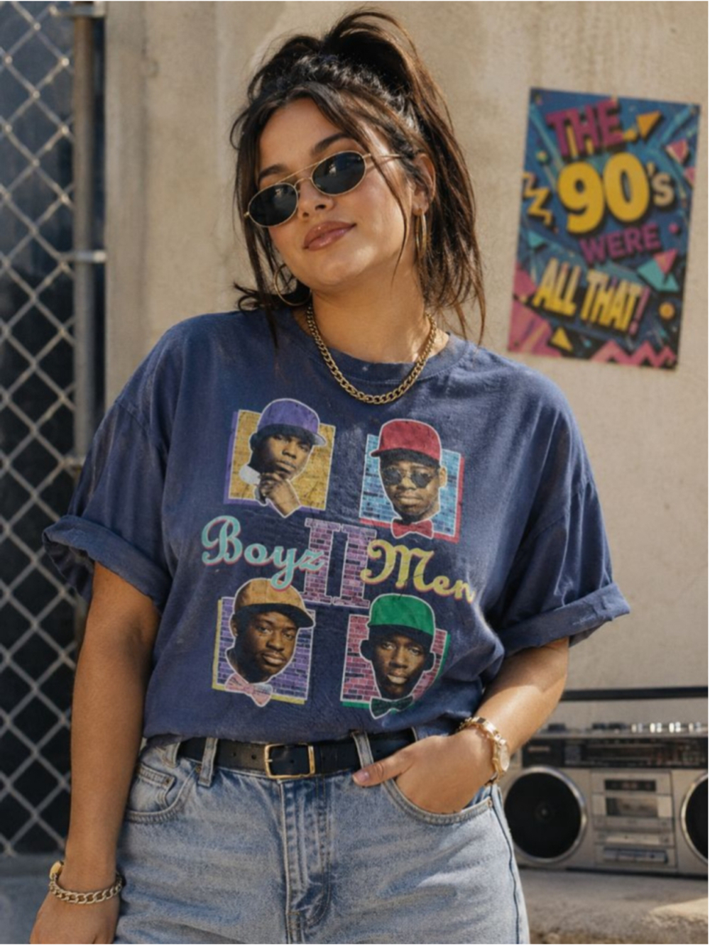 Old Navy Boyz II Men Retro Graphic Tee Unisex Size M